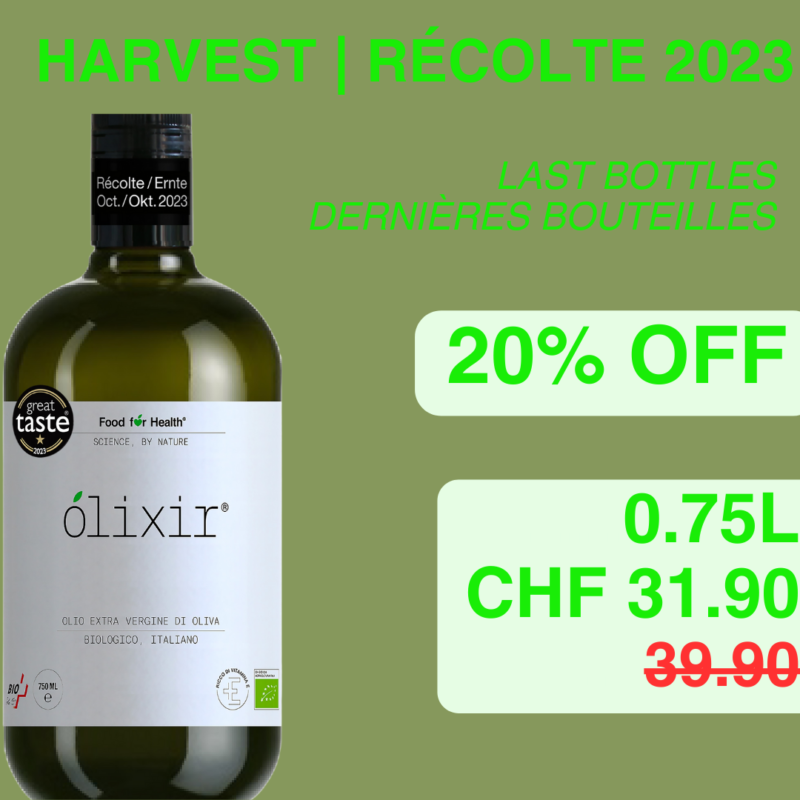 olixir® harvest 2023 | organic evo | 0.5l glass bottle